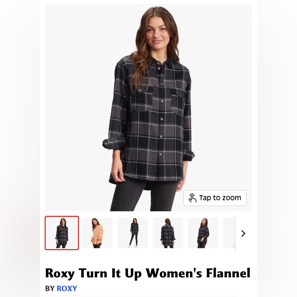 NWOT • Roxy • Turn It Up Flannel • Black